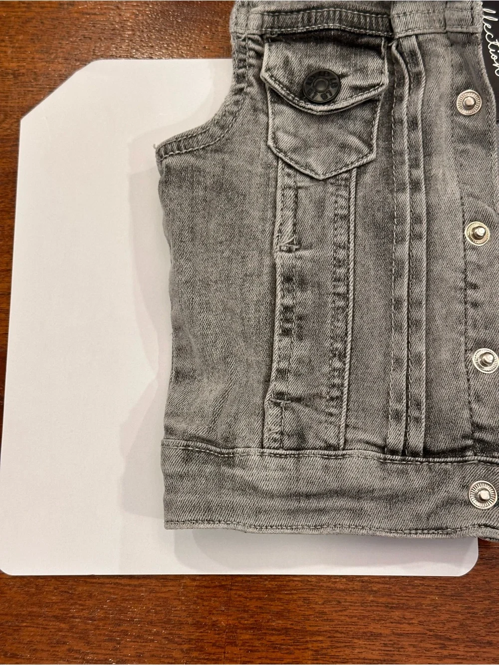 NWT Little Bipsy Grey Denim Vest, 6-12 Months